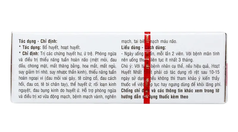 Hoạt huyết Nhất Nhất 30 viên